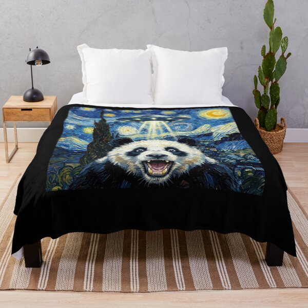 Item preview, Panda Starry Night UFO Van Gogh Art Animal Selfie Lover designed and sold by Kimberley King Art King Art.