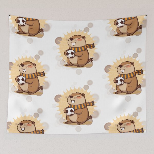 Item preview, Capybara Football Fan Cute Soccer Sticker designed and sold by iamKRUK.