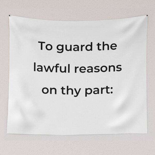 Item preview, "To guard the lawful reasons on thy part:" - print black designed and sold by ariksworld.