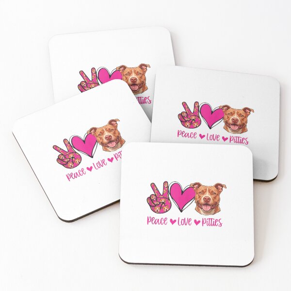 Artikelvorschau, Frieden Liebe Pitbull Lustiges Hundeliebhaber Retro Pittie Design entworfen und verkauft von kiralynstration.