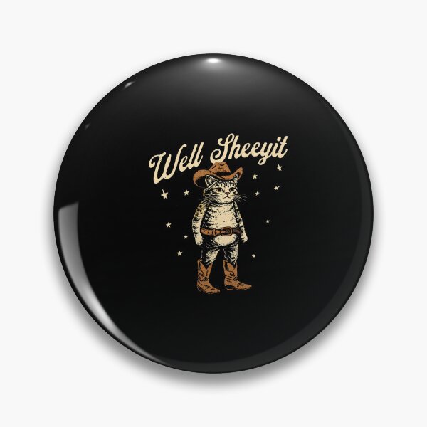 Item preview, Well Sheeyit Funny Cowboy Cat Vintage Western Humor Art designed and sold by Noctivyra.