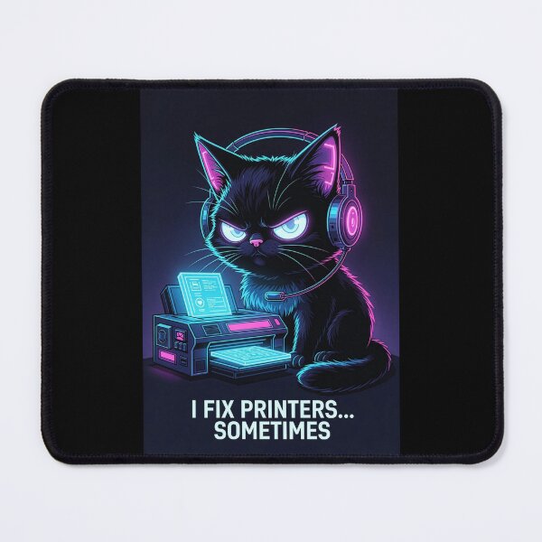 Item preview, I Fix Printers Sometimes Funny IT Support Printer Cat Quote designed and sold by AmberSkyPhoto.