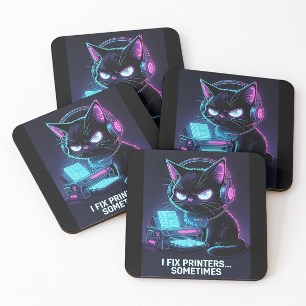 Item preview, I Fix Printers Sometimes Funny IT Support Printer Cat Quote designed and sold by Amber Sky Creations.