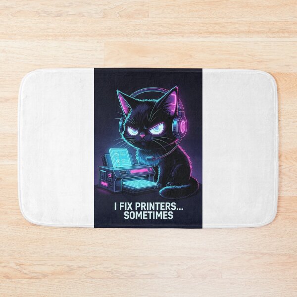 Item preview, I Fix Printers Sometimes Funny IT Support Printer Cat Quote designed and sold by AmberSkyPhoto.