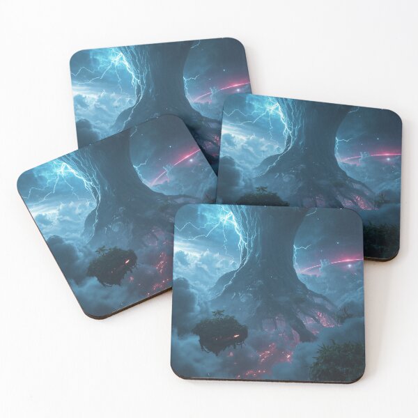 Item preview, Floating Rootstorm Jungle Alien Fantasy Landscape designed and sold by Luminous Wilds.