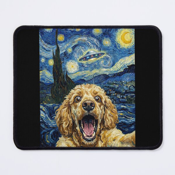 Item preview, Poodle Starry Night UFO Van Gogh Art Dog Selfie Lover designed and sold by Kimberley King Art King Art.