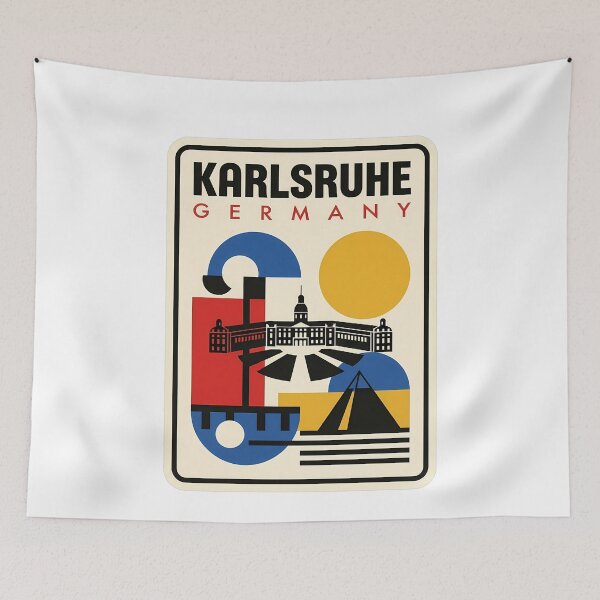 Item preview, Karlsruhe Germany Retro Bauhaus Travel Poster designed and sold by k3rstman1.