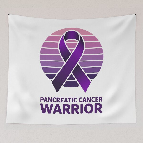 Item preview, Pancreatic Cancer Warrior Pancreatic Cancer Awareness Purple Ribbon designed and sold by SapfireStuArt.