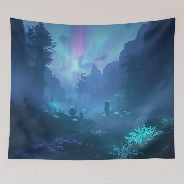 Item preview, Quantum Mist Valley Alien Fantasy Landscape designed and sold by Luminous Wilds.
