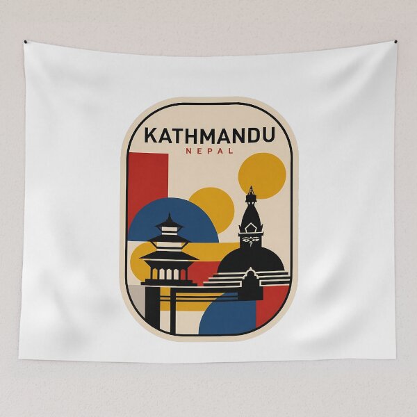 Item preview, Vintage Retro Kathmandu Nepal Stupa Pagoda Scene designed and sold by k3rstman1.