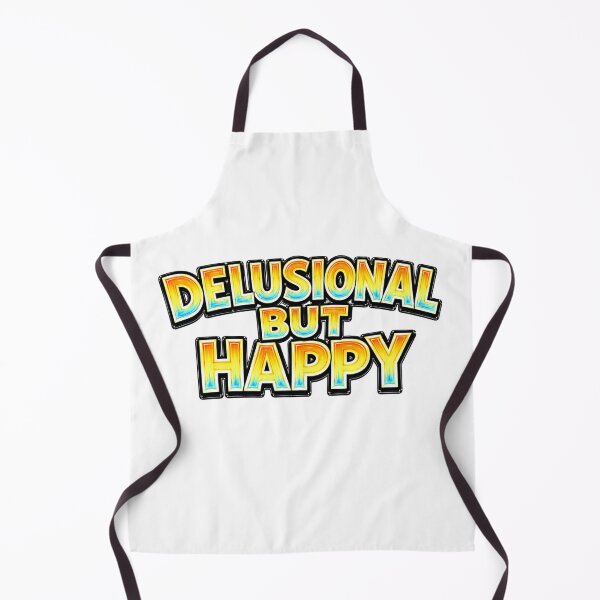 Item preview, DELUSIONAL BUT HAPPY – hand drawn childlike typography designed and sold by Mac Sketches.