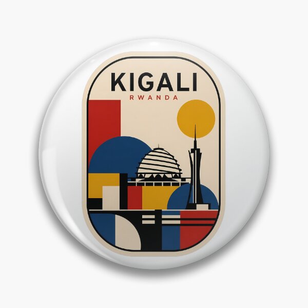 Item preview, Kigali Rwanda Skyline Retro Geometric Travel Art designed and sold by k3rstman1.
