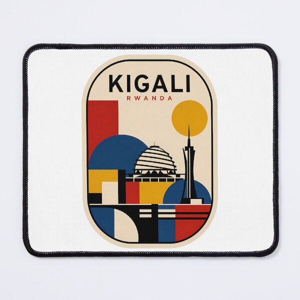 Item preview, Kigali Rwanda Skyline Retro Geometric Travel Art designed and sold by k3rstman1.