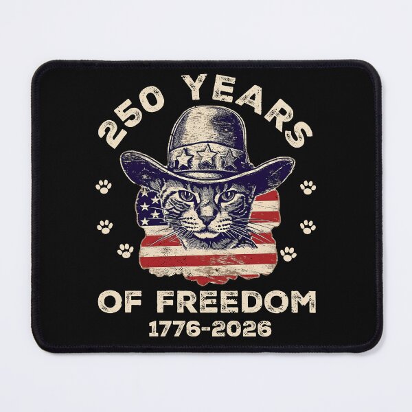 Item preview, Cat Lover Patriotic 250 Years Freedom American Flag 4th designed and sold by SecretDicer.