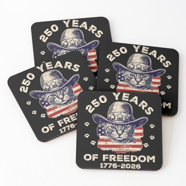 Item preview, Cat Lover Patriotic 250 Years Freedom American Flag 4th designed and sold by SecretDicer.