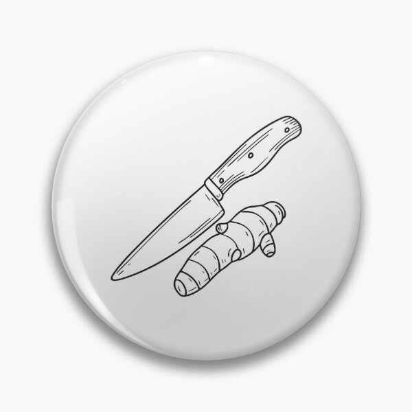 Item preview, Turmeric Root Next to Sharp Knife designed and sold by rasagamastore.