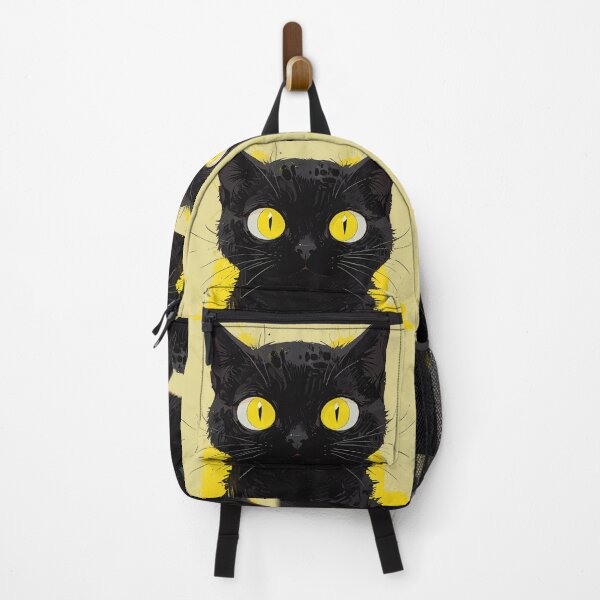 Item preview, Black Cat with Golden Eyes – Gothic Pop Art Feline Illustration designed and sold by KiraChie.