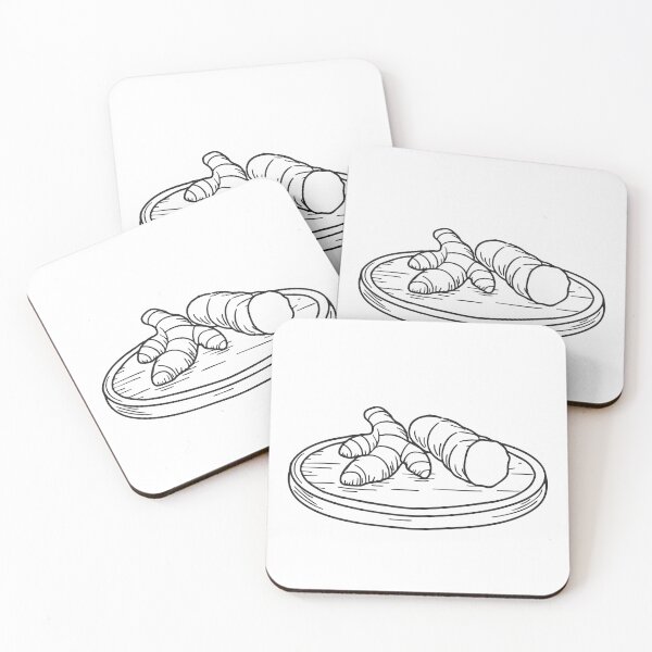 Item preview, Fresh Turmeric Root on Wooden Tray designed and sold by rasagamastore.