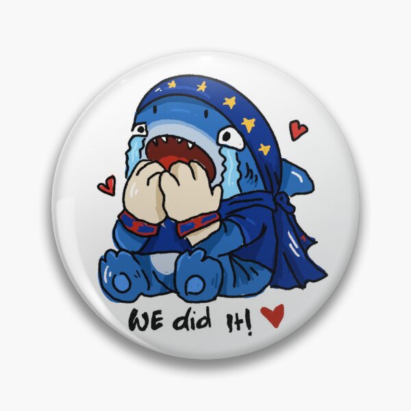 Item preview, Awkward Animal Hat Club – Cape Verde Blue Shark “We Did It!” | Cute Football Fan Sticker designed and sold by chupichapa.