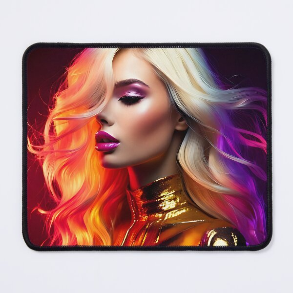 Item preview, Neon Gold Glamour - Ethereal Blonde Portrait designed and sold by ToxicInkArt.