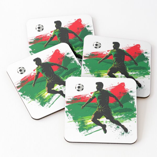 Item preview, Portugal Soccer Player Art — Portuguese Football Flag Action Fan Print designed and sold by icemanphotos.