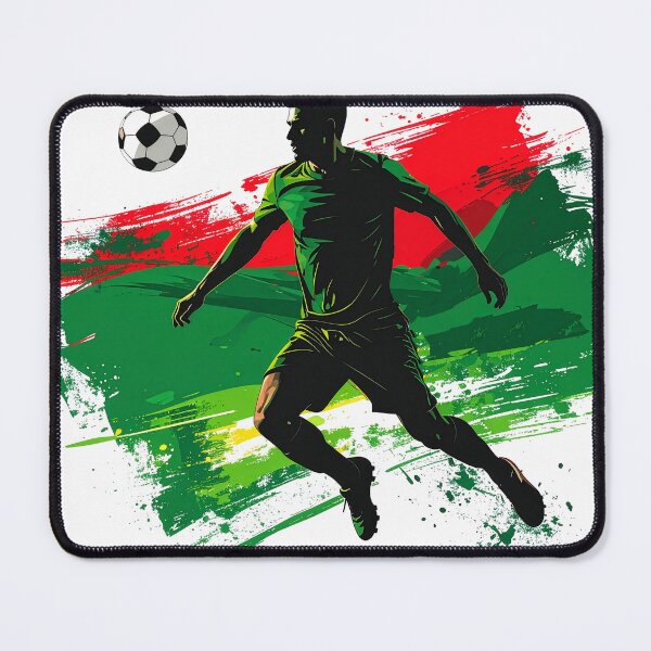 Item preview, Portugal Soccer Player Art — Portuguese Football Flag Action Fan Print designed and sold by icemanphotos.