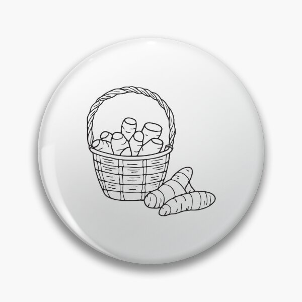 Item preview, Turmeric Root Next to Woven Basket designed and sold by rasagamastore.