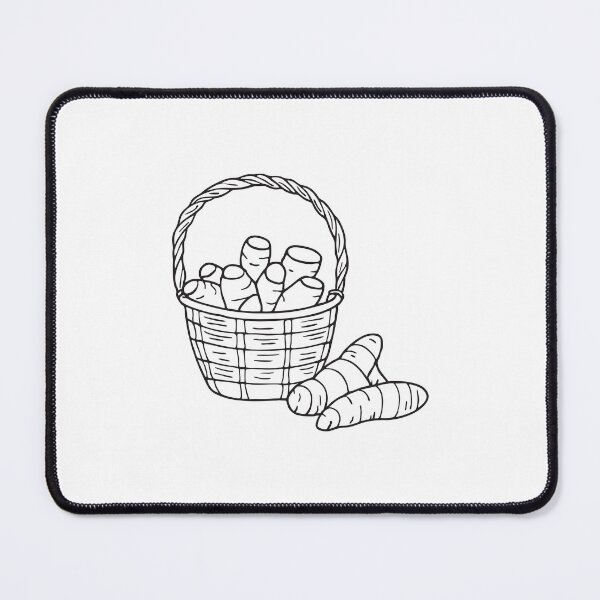Item preview, Turmeric Root Next to Woven Basket designed and sold by rasagamastore.