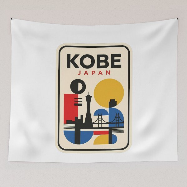 Item preview, Kobe Japan Retro Geometric Travel Aesthetic designed and sold by k3rstman1.