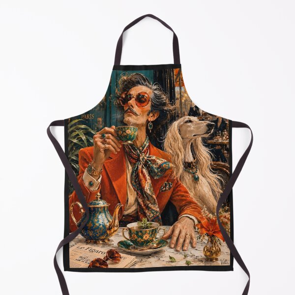 Item preview, Parisian Dandy & Afghan Hound Café Chic | Luxury Vintage Fashion Art Print designed and sold by Vibranta Studio.