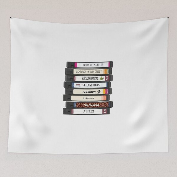 Item preview, Vintage Horror VHS Tape Stack – Retro 90s Movie Night Sticker  designed and sold by Mustangana.