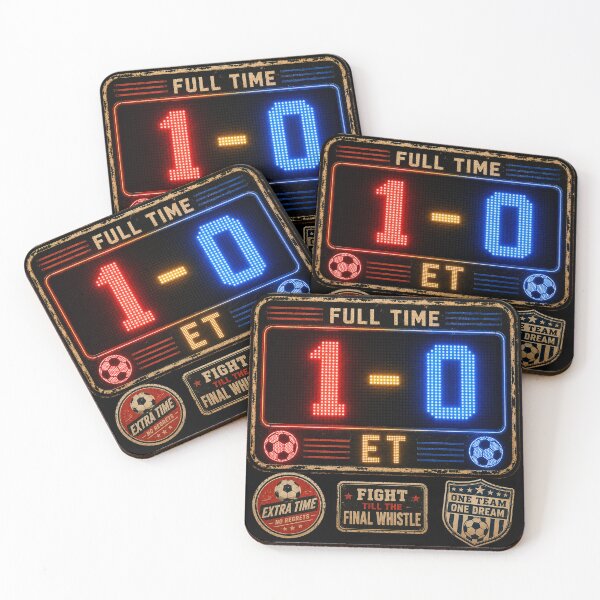 Item preview, Full Time 1-0 Soccer Scoreboard Extra Time Fight Till Final Whistle – Football Art | Soccer Gift designed and sold by irfanshikh.