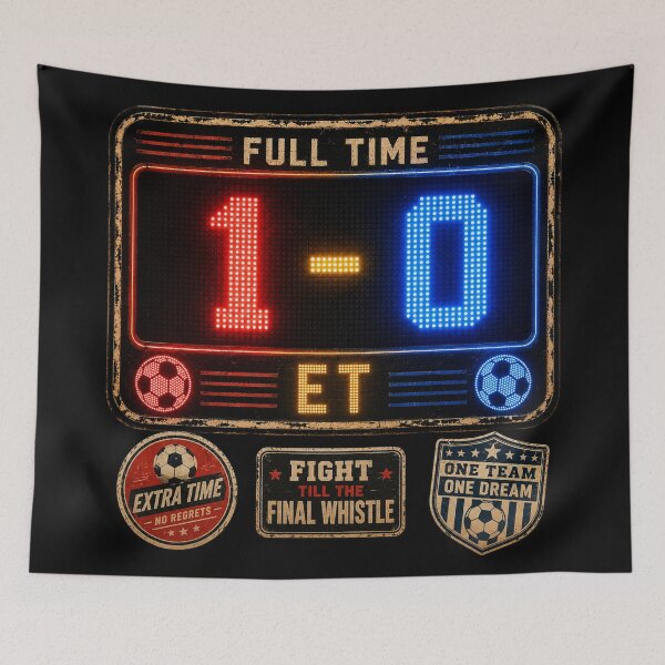 Item preview, Full Time 1-0 Soccer Scoreboard Extra Time Fight Till Final Whistle – Football Art | Soccer Gift designed and sold by irfanshikh.