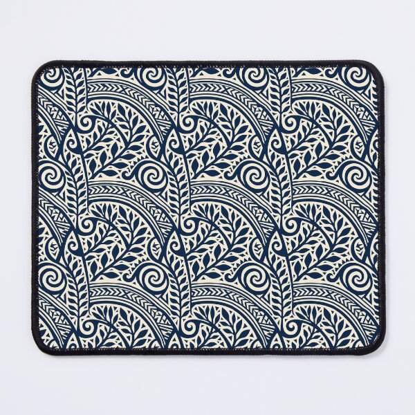 Item preview, Navy Blue Polynesian Tribal Pattern With Spirals And Leaves designed and sold by igraphixart.