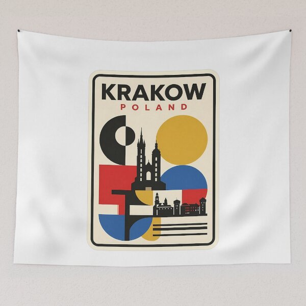 Item preview, Modern Geometric Krakow Poland City Skyline Aesthetic designed and sold by k3rstman1.