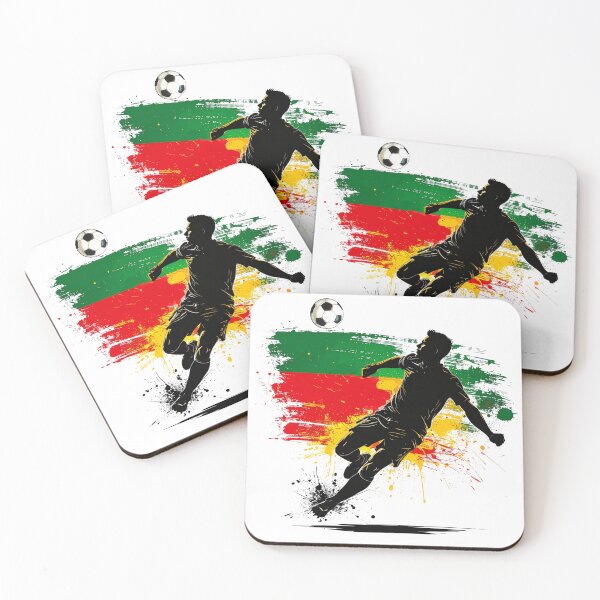 Item preview, Portugal Soccer Player Art — Portuguese Football Flag Action Fan Print designed and sold by icemanphotos.