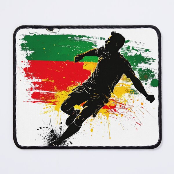 Item preview, Portugal Soccer Player Art — Portuguese Football Flag Action Fan Print designed and sold by icemanphotos.