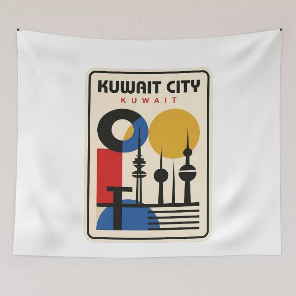 Item preview, Vintage Kuwait City Geometric Skyline designed and sold by k3rstman1.