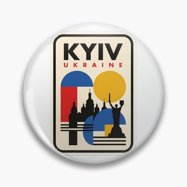 Item preview, Kyiv Ukraine Retro Geometric Landmark Skyline designed and sold by k3rstman1.