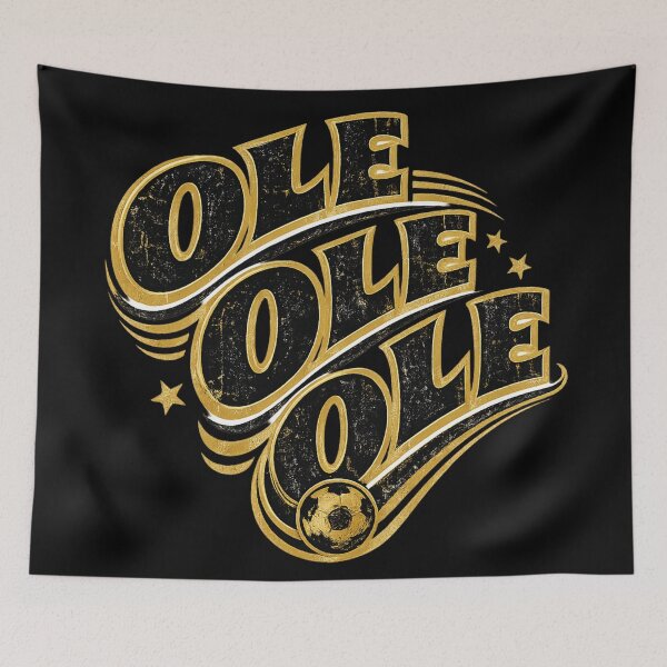 Item preview, Ole Ole Ole Gold Black Soccer Typography – Bold Football Celebration Chant Art | Soccer Fan Gift designed and sold by irfanshikh.