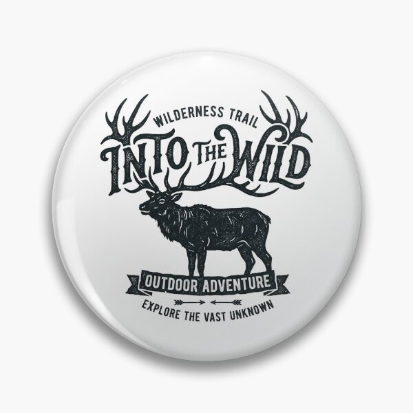 Item preview, Into The Wild Elk Antler Typography Hiking National Park Adventure designed and sold by Yellowriversss.