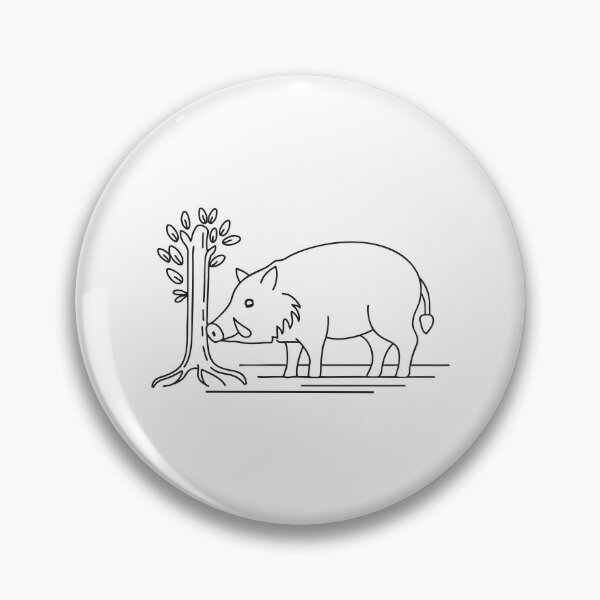 Item preview, Wild Boar Sniffing Near Tree Roots designed and sold by rasagamastore.