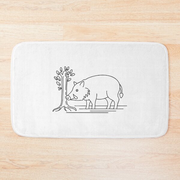 Item preview, Wild Boar Sniffing Near Tree Roots designed and sold by rasagamastore.