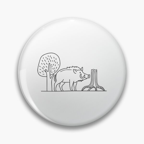 Item preview, Short Tusked Boar Exploring Tree Roots designed and sold by rasagamastore.