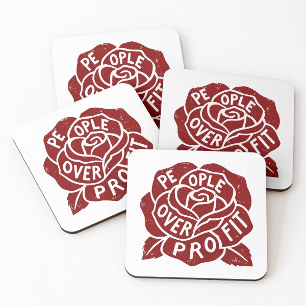 Item preview, People Over Profit - Red Socialist Rose designed and sold by Hope & Riot.