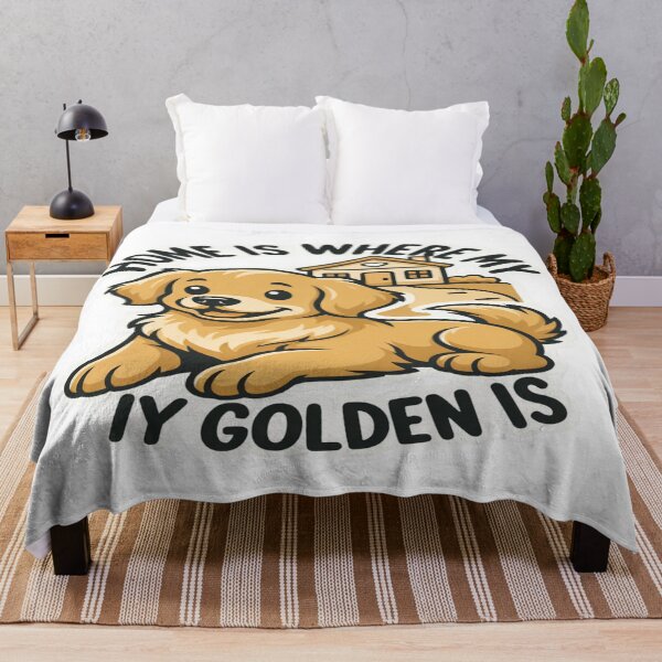 Item preview, Home Is Where My Golden Is Golden Retriever Dog Lover Gift designed and sold by ClaussShop.