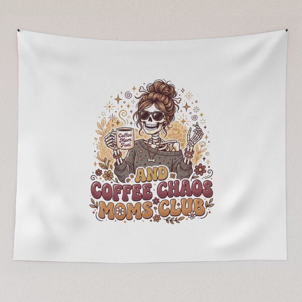 Item preview, Coffee Chaos Moms Club Skeleton Mom Illustration designed and sold by DariaOltes.