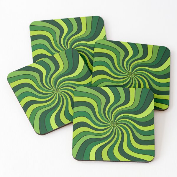 Item preview, Retro Green Spiral Swirl Groovy Abstract Pattern designed and sold by DjFreeq.