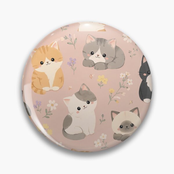 Item preview, Pinky Cute Cat Floral Pastel Pattern designed and sold by Rui Mythic Studio.