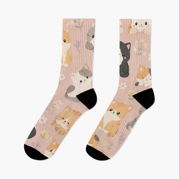 Item preview, Pinky Cute Cat Floral Pastel Pattern designed and sold by Rui Huang.